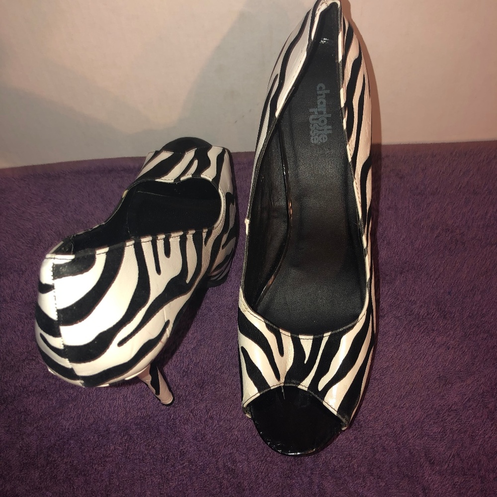 Charlotte Russe Zebra print Platform heels